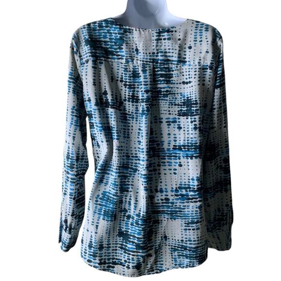Lands'End Outfitters Top Women 6 Abstract Print Long Sleeve Casual Summer Office - Picture 4 of 7